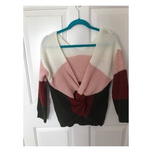 Tie back sweater